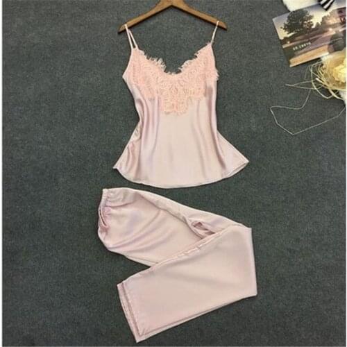 Женские шелковые пижамы ULILICOO China At AliExpress