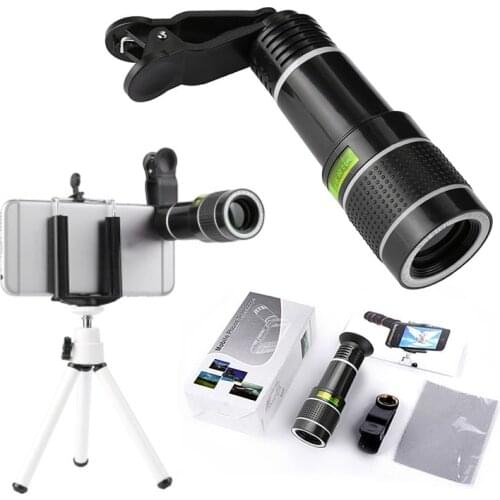 Phone Camera Lens Universal Clip 20x Zoom Cell Phone Telescope Lens For IPhone External Telescope Phone Holder Accessories