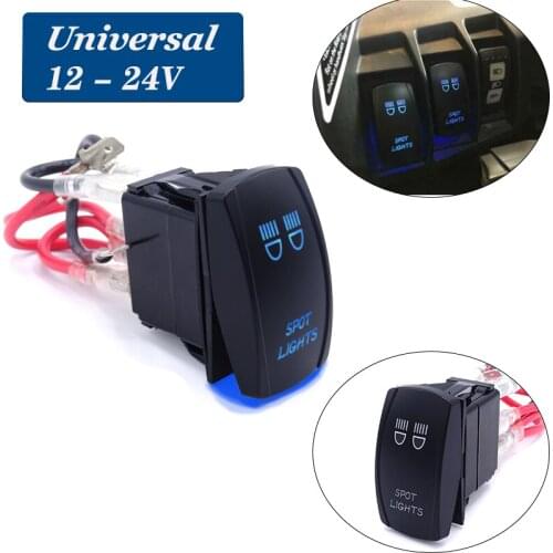 Waterproof 12 - 24V Blue SPOT LIGHTS Push Button Switch Universal For CAN-AM MAVERICK COMMANDER Toyota Ford UTV ON/Off Panel