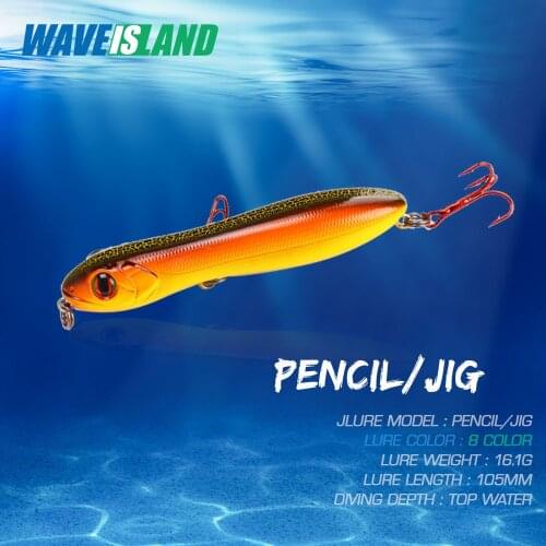 WAVEISLAND Pencil Lure 15.6g Topwater Lure Isca Artificial Articulos De Pesca Fake Fish Bait Fishing Tackle Fishing Lures