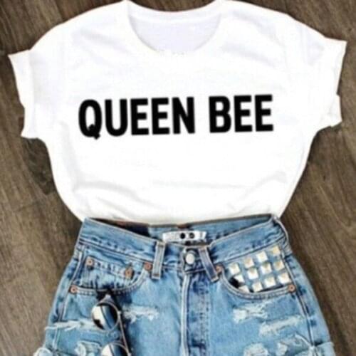 Woman clothes Letter queen bee printed t-shirt top shirt t shirt streetwear