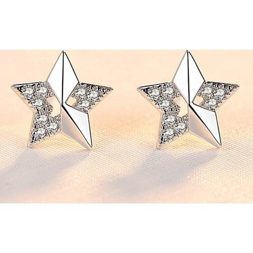 Classic Star Stud Earrings Female Smart Piercing Ear Accessories Top Quality Silver 925 Sterling Earrings Women Jewelry Shining