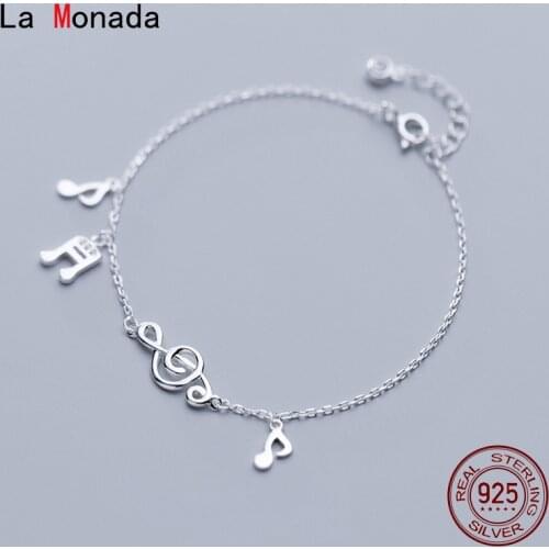 La Monada Fine Silver 925 Jewelry Bracelet Female Woman Musical Note Chain Minimalist Bracelets For Women Silver 925 Sterling