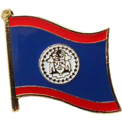 Belize flag single lapel pin badge+Iron plated brass+paints+epoxy+butterfly back button-Free shipping(350 pcs/lot)