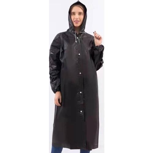 Environmental Women Raincoat Men Black Rain Clothes Cover Hooded Poncho Motorcycle Rainwear Adult Clear Portable Rain Jacket