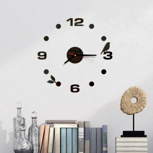 3D Wall Clock Pattern Luxury Large DIY Decorative Wall Sticker Home Decor Clock Living Room Home Decoration Mirror Art Designer