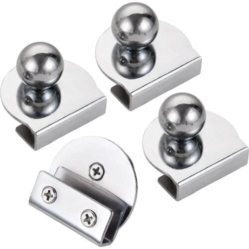 4 PCS Glass Door Handle Showcase Office Kitchen Bathroom No Drilling Pull Knob Clamp Home Decor for 5-8mm Thickness Glass