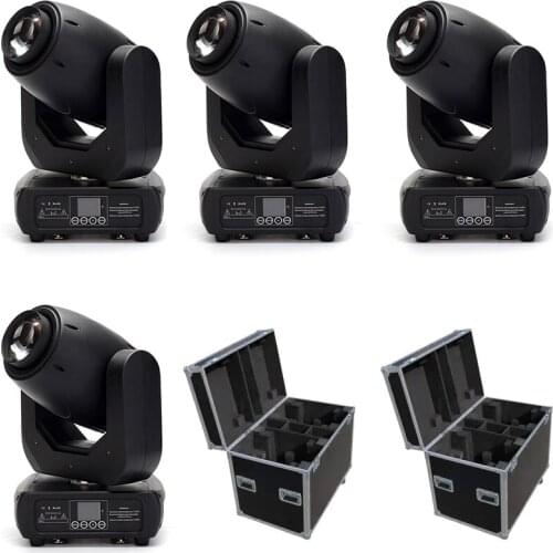 4pcs with 2 flightcase packed Gobo led moving head prism 3 facet 150W led spot moving head with spots disco led projector