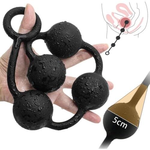 Long Pull Bead Anal Plug Huge Silicone Ball Butt Plug Prostate Massager SM Anus Vaginal Expander Sex Products For Women Men Gay