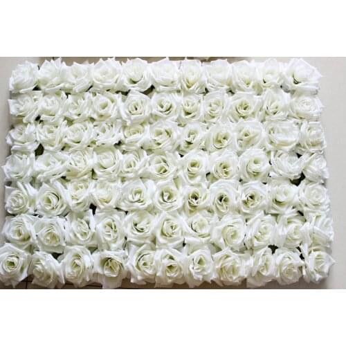 Free Shipping by EMS 60*40cm white Artificial silk rose flower wall wedding background lawn/pillar flower home market decoration