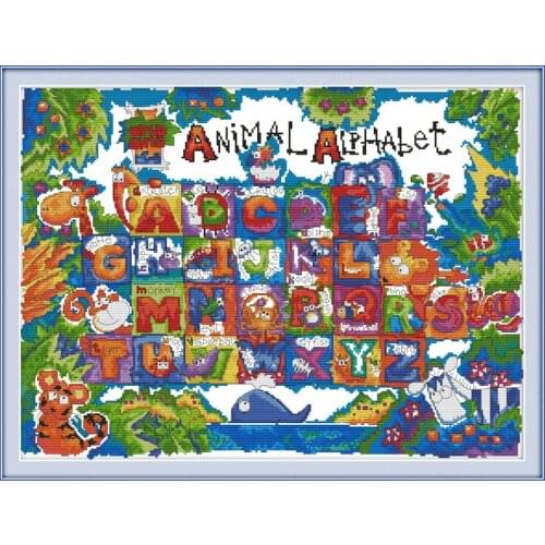 Letters(1) cross stitch kit cartoon 14ct 11ct count print canvas stitching embroidery DIY handmade needlework