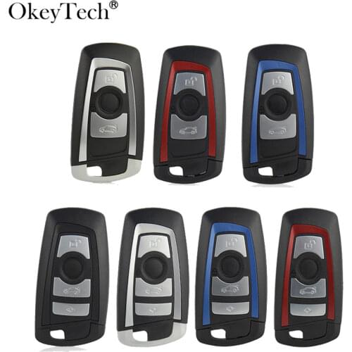 OkeyTech 3/4 Button Smart Remote Car Key Shell Fob For BMW CAS4 F 3 5 7 Series E90 E92 E93 X5 F10 F20 F30 F40 Key Case Cover