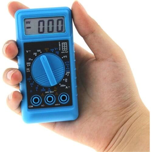 ANENG Mini Blue Digital Multimeter With Buzzer Overload Protection Portable Pocket Voltage Ampere Ohm Meter DC AC LCD