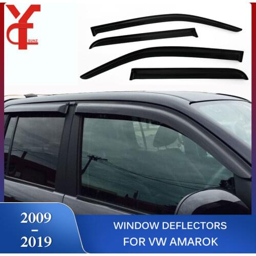 Car Window Deflectors For VW Amarok 2009 2010 2011 2012 2013 2014 2015 2016 2017 2018 2019 Door Visor Vent Rain Sun Guard