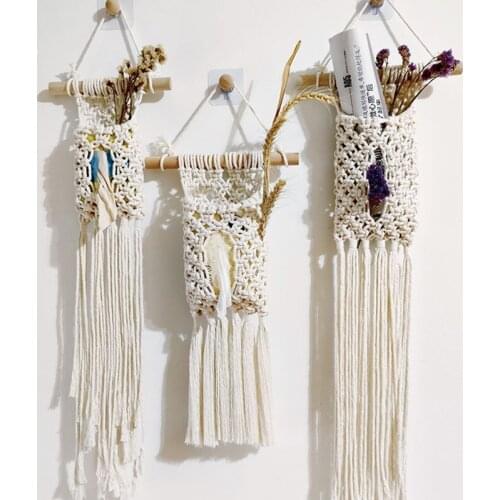 Hand Woven Toilet Paper Holder Hemp Rope Papers Roll Stand Toilet Kitchen Tissue Box Wall Mounted Paper Towel Rack Without Holes