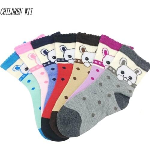 CHILDREN WIT spring&Autumn Cartoon images cotton baby socks brand kids socks boy girls socks for children 1-9 year 5 pairs / lot