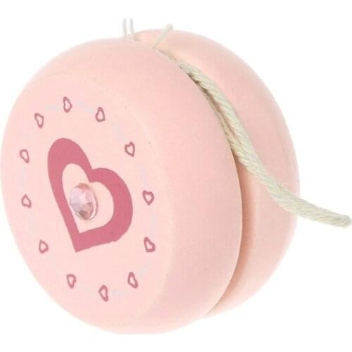 HX5D Cute Animal Prints Wooden Yoyo Toys Easy Educational Toys Classic Toy