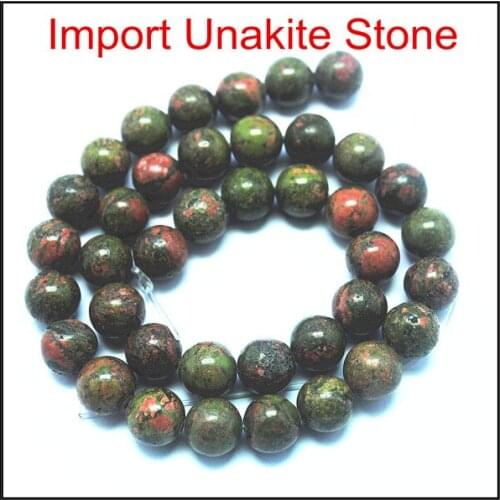 Nature import unakite stone round ball spacer beads natural gem stone beads accessories size 4mm 6mm 8mm 10mm 12mm