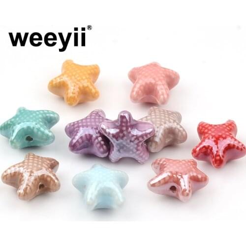 Starfish Shape Ceramic Beads For Jewelry Making Charm Making DIY Bracelets Earrings Handmade Accessories