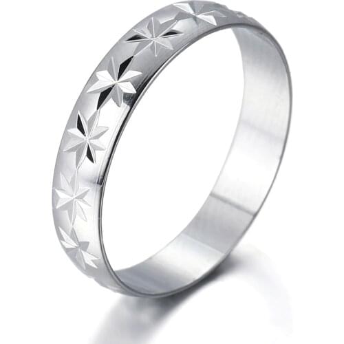 Silver Plated Star Pattern Ring for Women Fashion Glamour Banquet Wedding Ring Ladies Ring Give Girlfriend Gift Jewelry