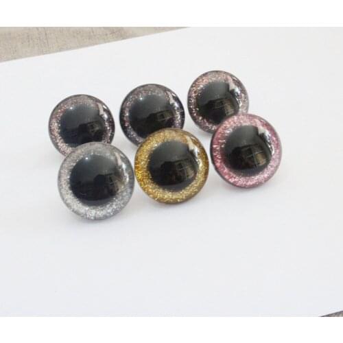 200PCS/LOT 26MM-40MM round clear safety toy eyes +glitter fabric+hard washer for diy doll findings-size&color option--N6