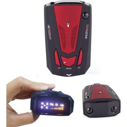 By DHL or EMS 50 pieces V7 16 Band 360 Degree 1.5" LCD Display Digital Vehicle Speed Russian English Radar Laser Detector E-dog