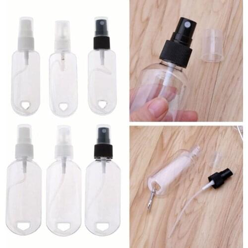 30ml 50ml Reusable Portable Mini Size Alcohol Spray Bottle Hand Sanitizer Travel Small Size Holder Hook Keychain Carrier
