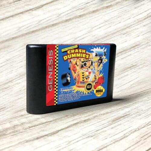 The Incredible Crash Dummies - USA Label Flashkit MD Electroless Gold PCB Card for Sega Genesis Megadrive Video Game Console