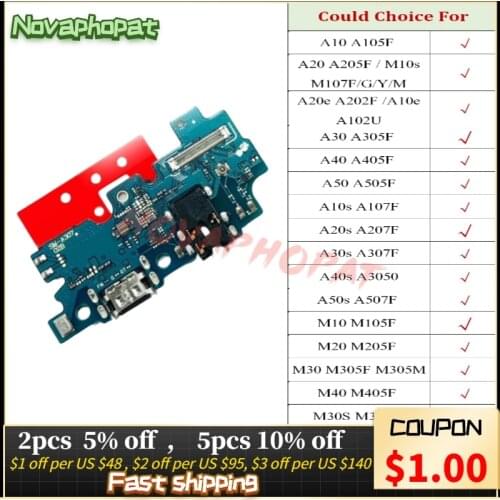 For Samsung Galaxy A10 A20 A20e A30 A40 A50 A10s A20s A30s A40s A50s M10 M20 M30 USB Dock Charging Charger Port Flex Cable Board