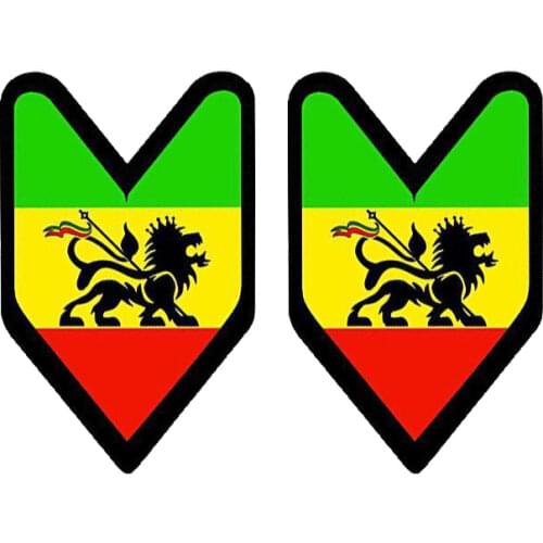 New JDM Rasta Flag Fashion Car Stickers Decals Styling High-quality Decals Bumper Bodywork Vinyl Car Interior KK11*7cm