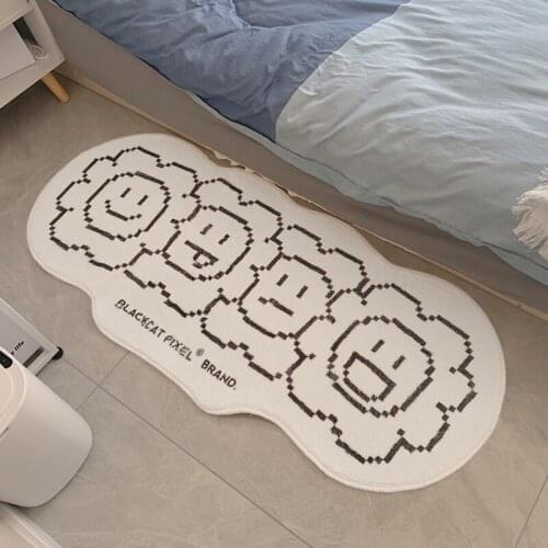 Plush Bedside Carpet Non-Slip Floor Mat for Living Room Bay Window Area Rugs Cartoon Kids Play Mat Absorbent Bathroom Rug