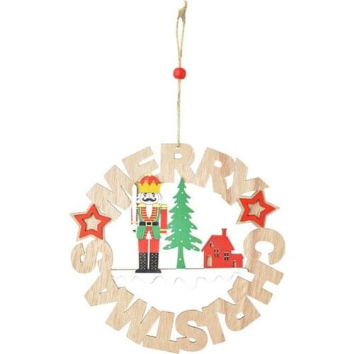 Christmas Soldier Pendant Wooden Painted Colorful Car Xmas Tree Drop Ornaments Decorations For Home Kids Toys Gift