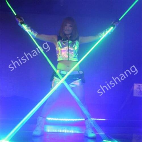 H0815 Hand laser sword stage show dance Party disco dj laser light costumes ballroom dance wears green bar robot man projector