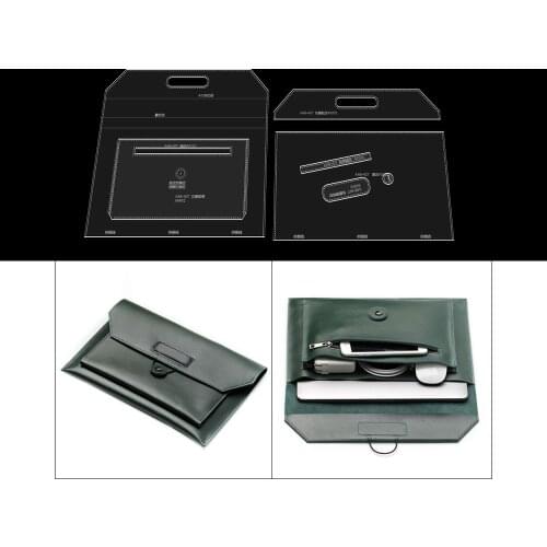 Handmade Leather Diy Design And Production Of 13-inch Laptop Bag Acrylic Paper Pattern Drawing Template