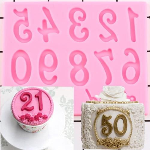 Letter Silicone Mold Digital Cupcake Topper Fondant Molds Sugarcraft Cake Decorating Tools Chocolate Gumpaste Moulds Candy Mould