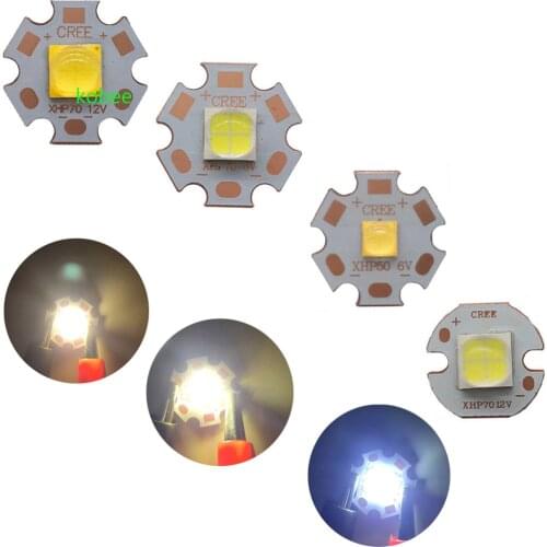 CREE XHP50 XHP70 XHP50.2 XHP70.2 2 generation Cool White Neutral White Warm White LED Emitter 6V 12V with 16mm 20mm Copper PCB
