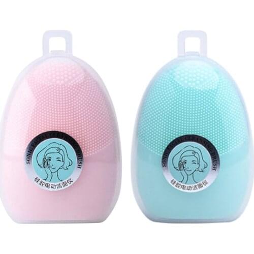 27RC Silicone Electric Facial Cleansing Brush Ultrasonic Waterproof Skin Cleanser Pore Cleaner Battery Powered Face Massager