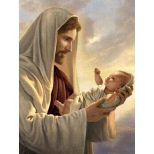 Embroidery Handicrafts 5d Diamond Painting Needlework Diy Jesus Holds The Baby Painting Rhinestones Diamond Art Wall Arts Decor