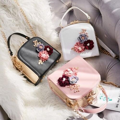 Newhotstacy Bag 091019 Fashion Embroidery Flower Chain Bag Single Shoulder Bag Women s Handbag Slant Bag