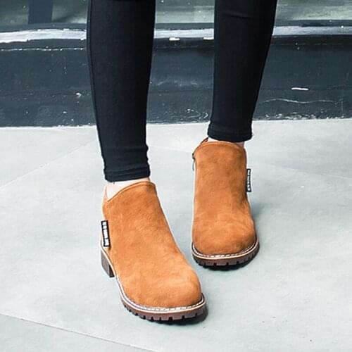 Women martin boots suede autumn winter warm short boots shoes woman feminina female motorcycle ankle boots women botas mujer