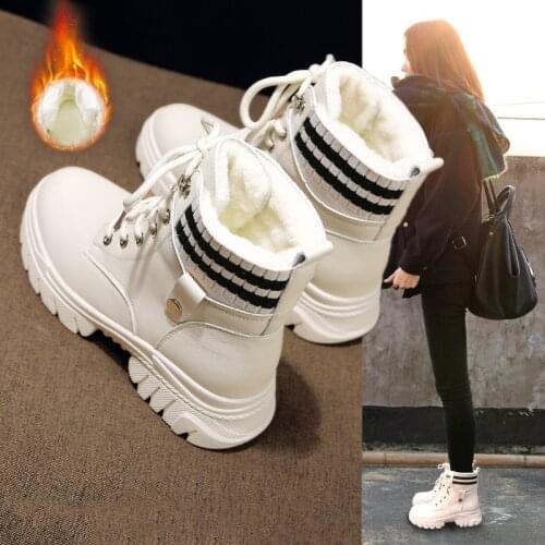 Snow Boots Womens Winter 2021 New Fashion Single Boot Short Tube Plush Thickened Bottom Increased Martin Short Boots Cotton