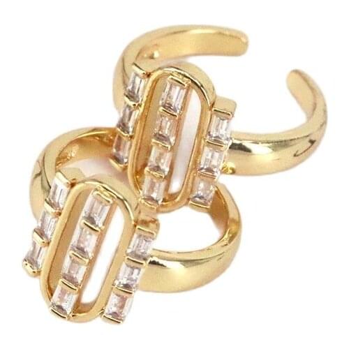 10Pcs Unique Design Gold Color Geometric Rings For Woman Hyperbole Micro Pave Ring 2021 NEW Jewelry