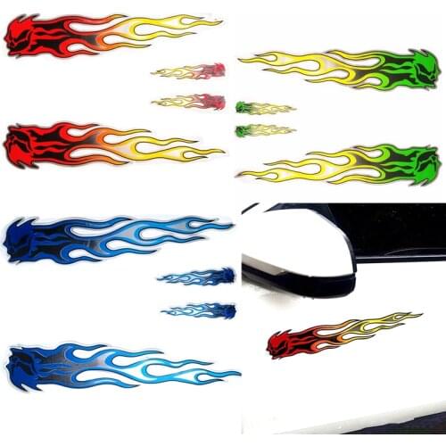 3 Colors Car-styling PVC Car Sticker Automobile Universal Fire 4pcs Flame Decorate Film Paste Cover Scratch Decal For Car Body