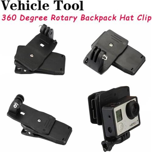 For Gopro Accessories 360 Degree Rotary Backpack Hat Clip Fast Clamp Mount For Go Pro Hero 9 8 7 6 5 sj4000 sj5000 Clip