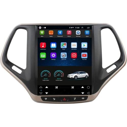 10.4" tesla style android car radio screen auto stereo for Jeep Cherokee 2015 2016-2020 Navigation GPS Multimedia Video Player