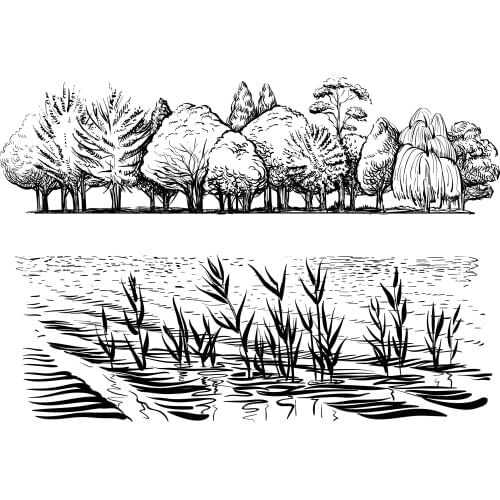 AZSG Quiet Scenery Clear Stamps For Scrapbooking DIY Clip Art /Card Making Decoration Stamps Crafts