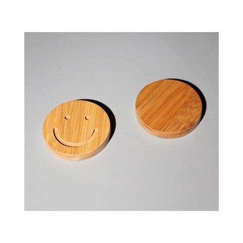 Smiley Coaster Bamboo Coaster Insulation Pad Tea Set Accessories Wooden Ceramic Kungfu Tea Set Accessories Teaware
