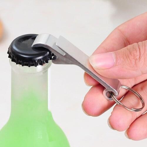 Key Chain Beer Bottle Opener Pocket Metal Metal Split Tool Keychain Bulk Kitchen Bar Tool Accessaries with Claw Bar (Black)