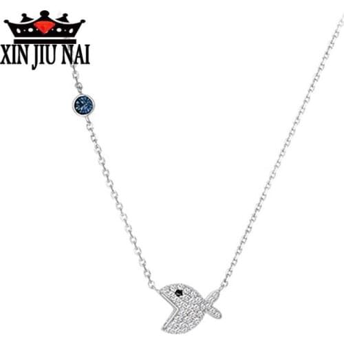 S925 sterling silver creative trendy fish bone chain female micro-inlaid forest clavicle necklace party girlfriend birthday gift