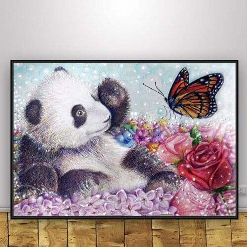 Home Decor 2020 new 5D full diamond painting Panda baby DIY Diamond embroideryAnimals Series
